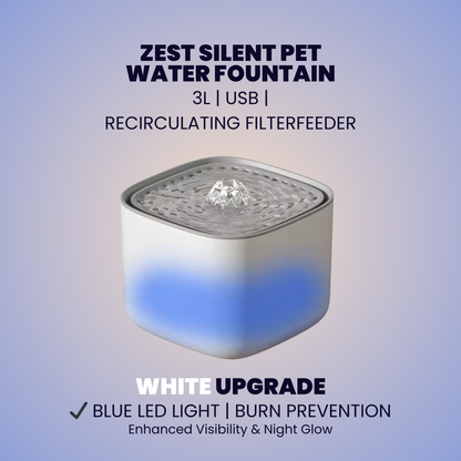 ZEST Silent Water Fountain: 3L USB Recirculating Filter | No-Mess Hydration Upgrade