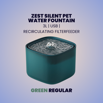 ZEST Silent Water Fountain: 3L USB Recirculating Filter | No-Mess Hydration Upgrade