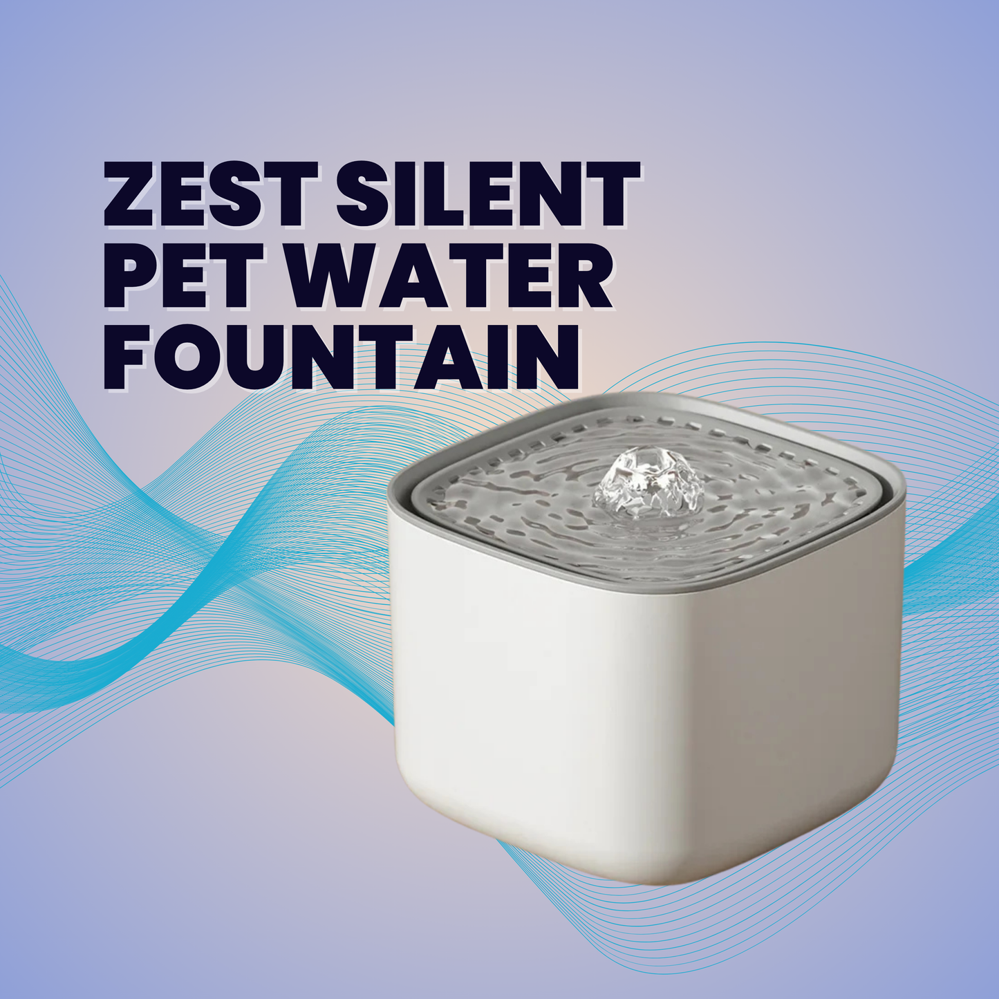 ZEST Silent Water Fountain: 3L USB Recirculating Filter | No-Mess Hydration Upgrade