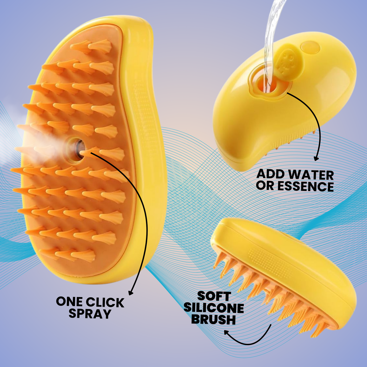 Lyczest 3-in-1 Steamy Pet Brush: Electric Mist Massage & Shedding Tool for Cats & Dogs