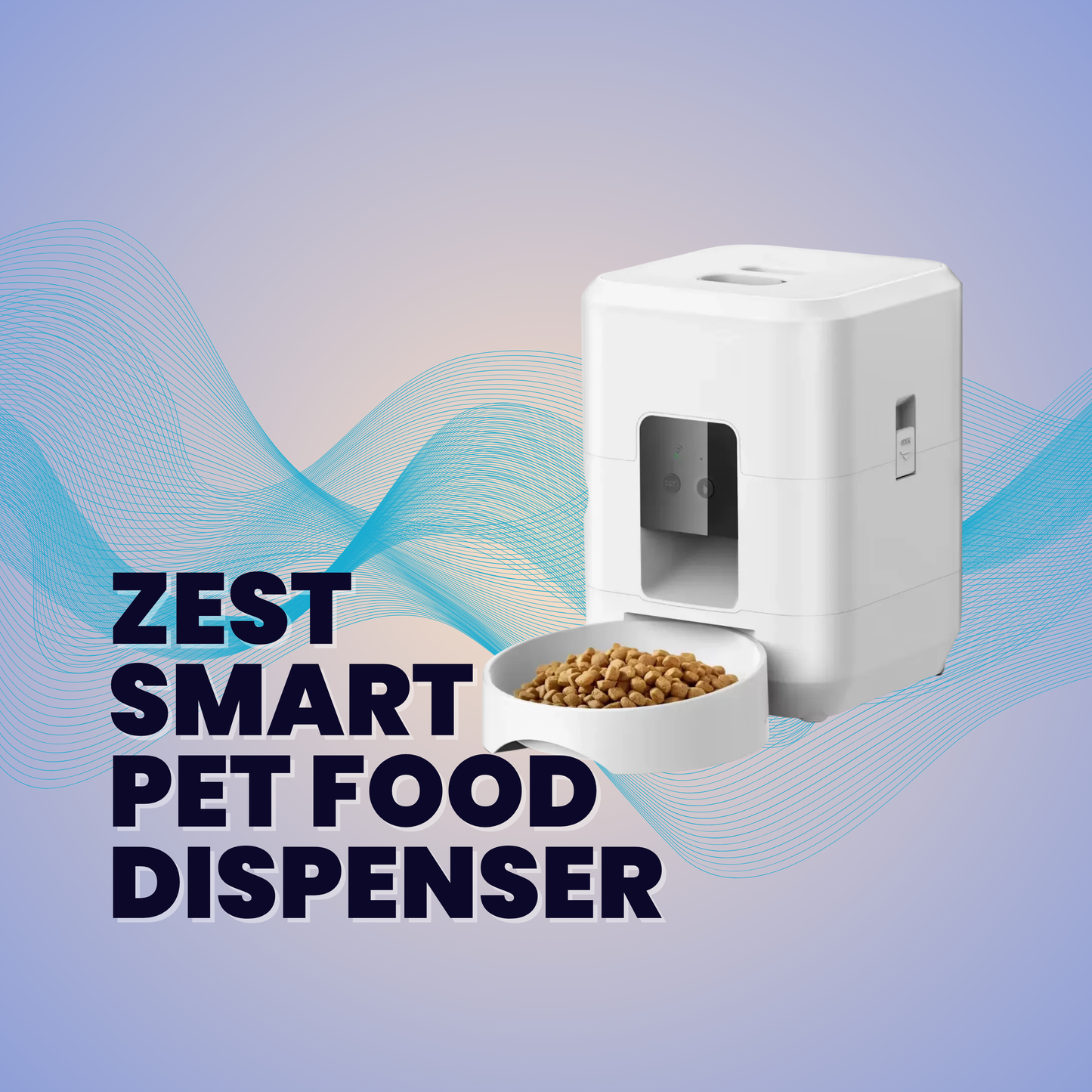 ZEST Smart Pet Food Dispenser: Remote Wi-Fi 2.4G Control, Dual Power Supply, Anti-Clog Design for Cats & Dogs
