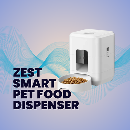 ZEST Smart Pet Food Dispenser: Remote Wi-Fi 2.4G Control, Dual Power Supply, Anti-Clog Design for Cats & Dogs
